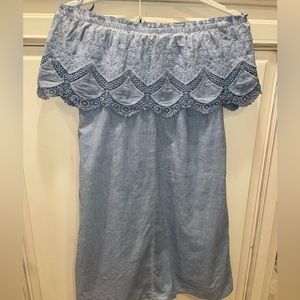 Blue off the shoulder dress - size XS